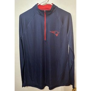 NFL Team Apparel Womens New England Patriots Blue 1/4 Zip  Pullover MED NWT